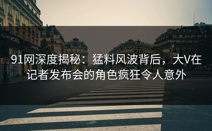 91网深度揭秘：猛料风波背后，大V在记者发布会的角色疯狂令人意外