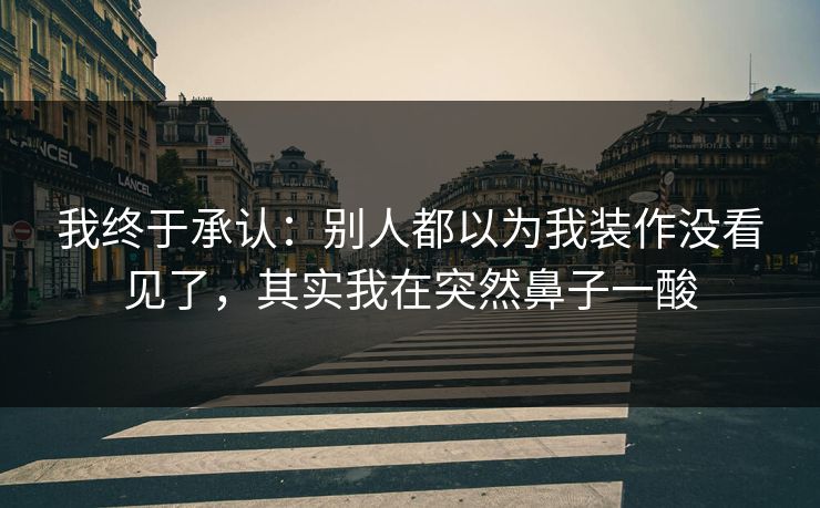 我终于承认：别人都以为我装作没看见了，其实我在突然鼻子一酸