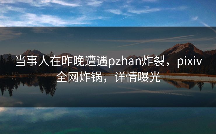 当事人在昨晚遭遇pzhan炸裂，pixiv全网炸锅，详情曝光