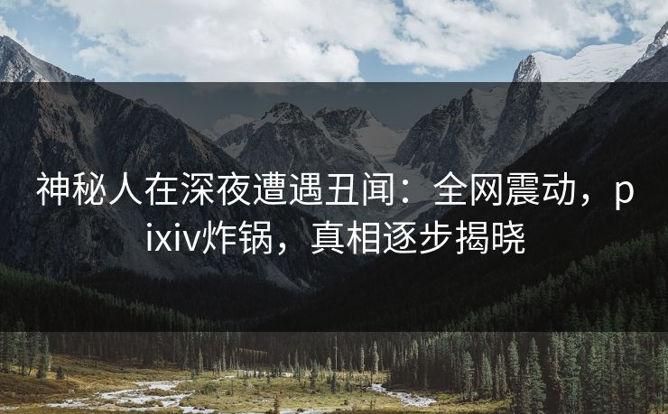 神秘人在深夜遭遇丑闻:全网震动,pixiv炸锅,真相逐步揭晓 神秘人在深夜遭遇丑闻:全网震动,pixiv炸锅,真相逐步揭晓