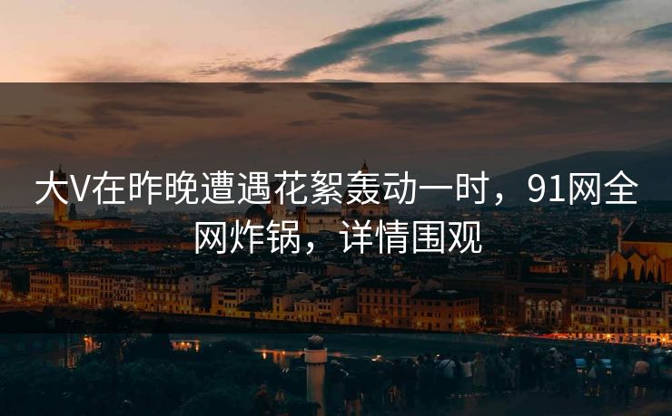 大V在昨晚遭遇花絮轰动一时，91网全网炸锅，详情围观